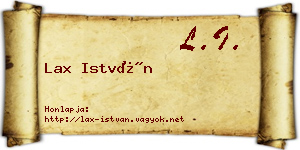 Lax István névjegykártya